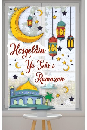 Ramadan Themed Glass Wall Ornaments Welcome Ramadan Sticker Set 25 x 98 - Think And Print
