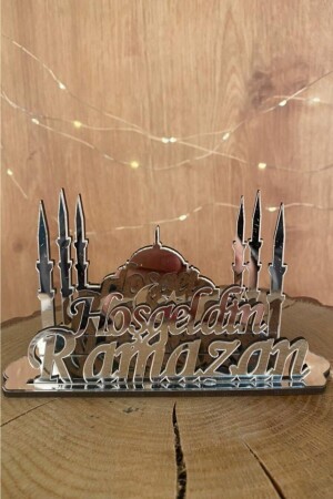 Ramazan Ayı Dekoratif Peçetelik Pleksi Gümüş 10x14 - Özel Tasarım - Genel Markalar