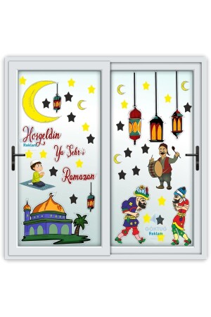 Ramazan Ayı Temalı Cam Duvar Süsleri Hoşgeldin Ramazan Sticker Seti ELLİYE YÜZ - Göktuğ Hediyelik
