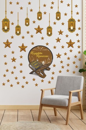 Ramazan Ayı Temalı, Hoşgeldin Ramazan Duvar Cam Sticker Çıkartma Seti STC781 - 212shop