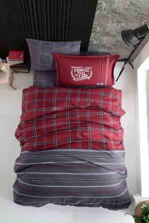 Ranforce 100% Cotton Single Duvet Cover Set RNT-CAM-V1BOR-CLS-K - Clasy
