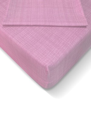 Ranforce 120 x 200 cm elastisches Bettlaken-Set – Rosa - Alla Turca
