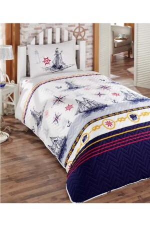 Ranforce 4 Season Quilted Duvet Cover Set dgr100026ylkn - Kristal By Taç