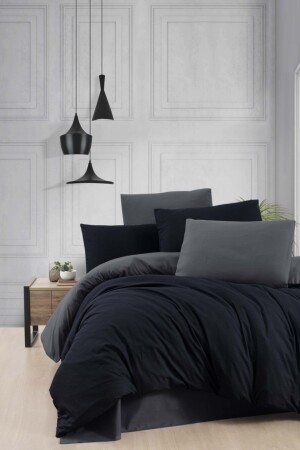 Ranforce Double Duvet Cover Set Black Gray PC610152 - PABRICCA COLLECTIONS.