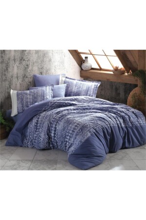 Ranforce Double Duvet Cover Set Coza V2 Blue COZA V2 Ç. K. N. T. - Clasy