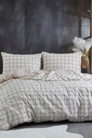 Ranforce Double Duvet Cover Set Square Cream gmp256 - Cote Blanc