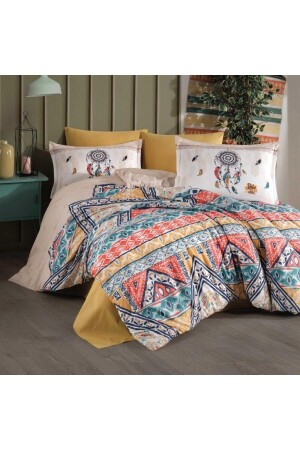 Ranforce Duvet Cover Set Double Boho V1 Beige BOHO V1 Ç. K. N. T. - Clasy