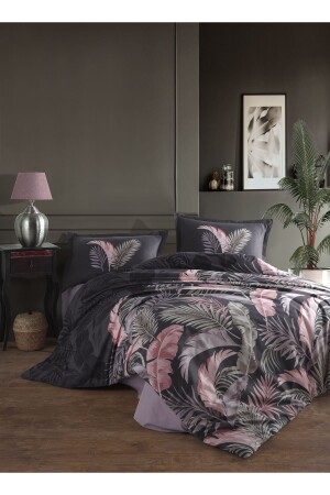 Ranforce Duvet Cover Set Double Hena V1 Anthracite 8681727218330 - Clasy