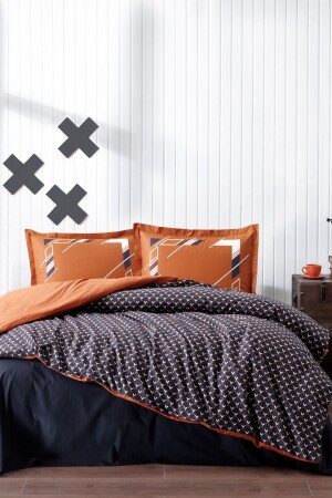 Ranforce Duvet Cover Set Double Kudonta Orange ST23199 - Özdilek