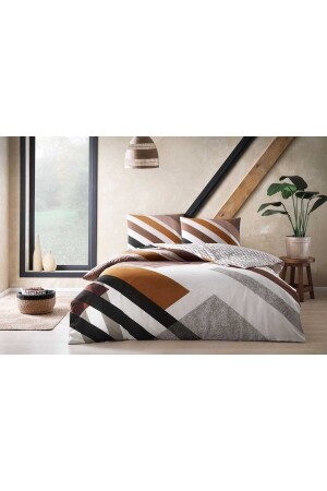 Ranforce Quenn Size Duvet Cover Set 120 Piece Trent Tan Elastic 160 Cm - Taç