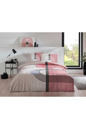 Ranforce Quenn Size Duvet Cover Set of 120 Alex Pink Elastic 160 Cm X 220 Cm Taç alex gray 120 - Taç