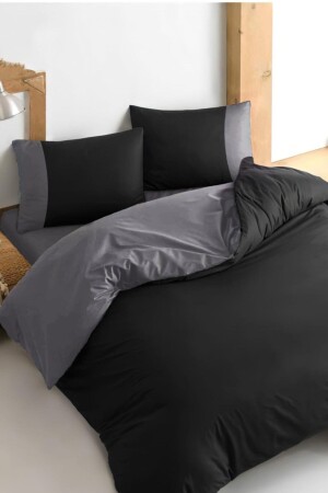 Ranforce Sheet Elastic Double Double Sided Duvet Cover Set blackgreydouble - Always