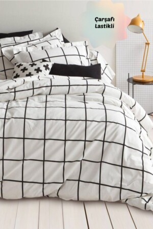 Ranforce Sheet Elastic Double Duvet Cover Set AWCT-083 - Always