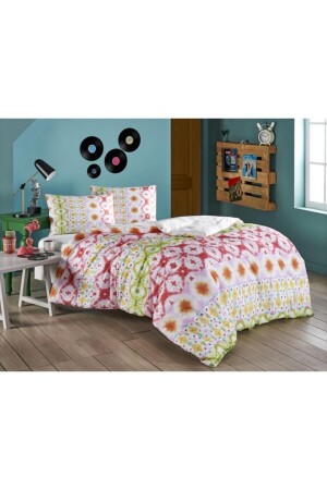 Ranforce Single Duvet Cover Set Enzo Green Elastic 160 Cm X 220 Cm 8682475040952 - Taç