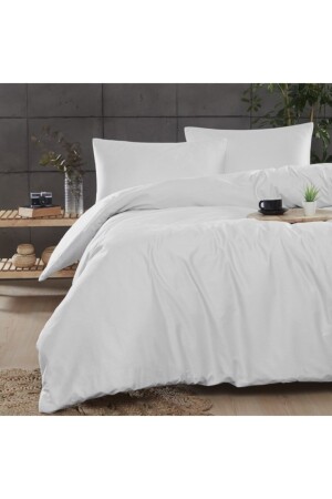 Ranforce Tek Kişilk %100 Pamuk Nevresim Takımı 160x220 - Beyaz M000109 - Mulberry