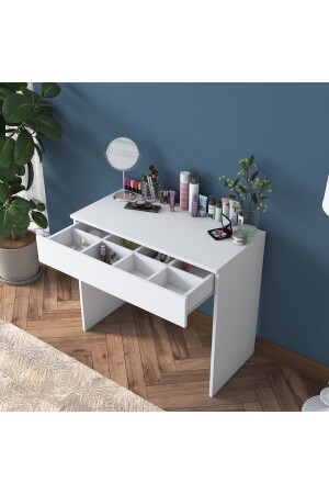Rani Bj104 Schminktisch, Einzelschublade, Schmuck-Organizer, Weiß 2342 - Rani Mobilya