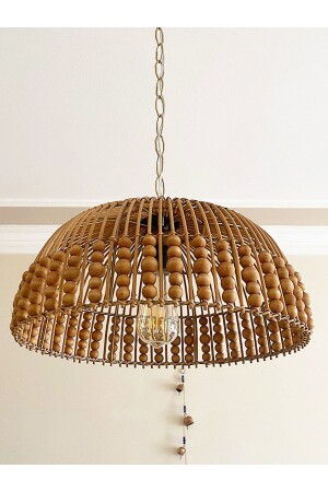 Rattan, Bamboo, Wicker Pendant Lamp Chandelier Diameter: 40 Cm bel083 - Belkıs Rattan