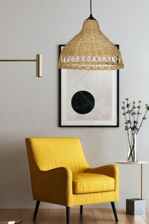 Rattan, Bamboo, Wicker Pendant Lamp Chandelier Diameter: 40 Cm Height: 27 Cm bel041 - Belkıs Rattan