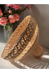 Rattan Bambu Hasır Avize ISKANDINAVDEC2023004 - İskandinav decoration