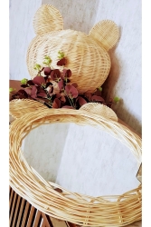 Rattan Bambu Hasır Panda Ayı Avize Ayna Seti Çocuk Odası NNDESIGN006 - NN DESIGN