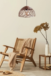 , Rattan, Bambus, Korbgeflecht Pendelleuchte Kronleuchter 35 cm ISKANDINAVDEC2023007 - İskandinav decoration