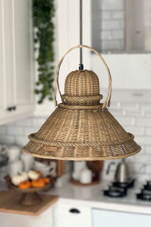 Rattan Bohemian Handmade Indoor and Outdoor Living Room Pendant Lamp Chandelier 37cmx30cm HM_01. 010 - Harvest Maison