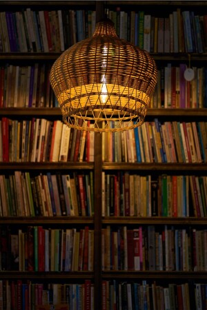 Rattan-Kronleuchter, Bambus-Hängelampe: Genius 40 x 45 cm, rattam-0050 - rattam