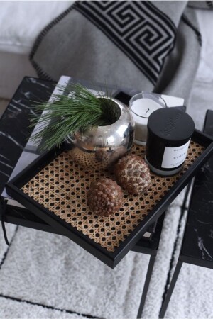 Rattan Tray, Hazeran Presentation Tray, Decorative Box, Presentation Holder (HAZERAN) Black RTTN002 - RATTAN CONCEPT