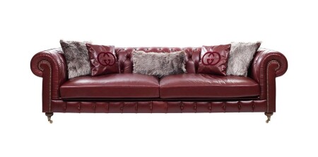 Ravesa Faux Leather Four-Seat Sofa - Cadde Yıldız