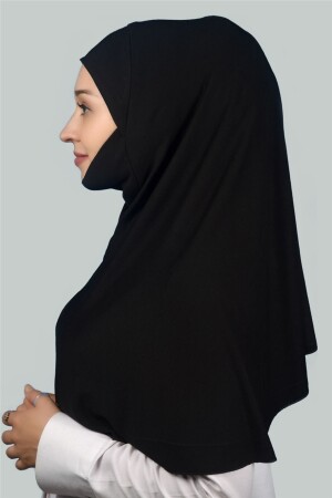 Ready-made Hijab Practical Scarf with Veil Hijab with Nikap - Prayer Cover Soufflé (XL) - Black T06 - Altobeh
