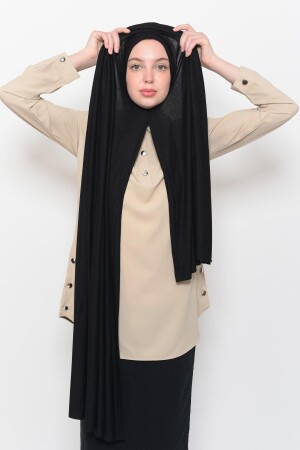 Ready Practical Interlocking Luxury Organic Plain Combed Cotton Shawl Cross Aligned Black - Altobeh