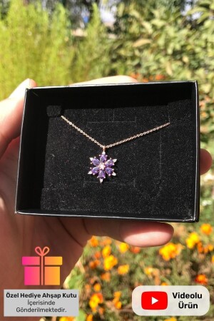 Real Amethyst Stone Purple Lotus Flower Silver Necklace Rose Plated 925 Sterling Chain Camellia Necklace - Lucente Jewellery