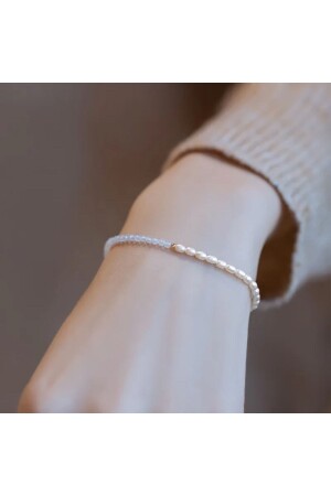 Real Aquamarine Stone Barley Sand Pearl Bracelet - Hazeran Accessories
