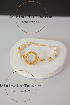 Real Pearl Bracelet - Quartered Pearl Bracelet - Freshwater Pearl Bracelet - Cultured Pearl Bracelet - Minimalisttasarım