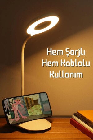 Rechargeable Table Lamp Touch 3 Colors 24led Stepped Working Reading Light with Phone Stand Q3 1901 - Ozsport