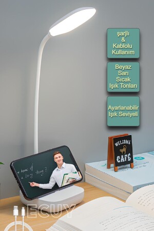 Rechargeable Touch Table and Night Light Adjustable Light Study Reading 3 Colors Lighting Lamp - Ecuy