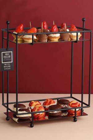 Rectangular Black Mirrored Coffee Side Presentation Gift Decoration Treat Organizer MDF Wooden 40cm PTSSHYGLD - mba decor metal bending art