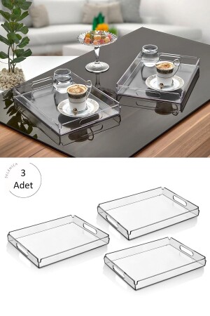 Rectangular Decorative Plexiglass Stylish Tea Coffee Serving Presentation Tray, organizer, decorative Transparent Tray SEL1567845641564 - Selenica