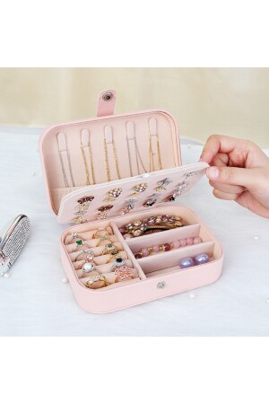 Rectangular Jewelry Box 3 Compartments Jewelry Organizer Ring Earring Necklace Travel Organizer - Vip Case