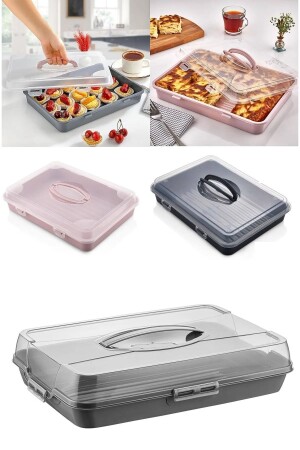 Rectangular Lockable Cake Pastry Pyrex Transport and Storage Container 35cm LGY-00321 - LaGabya