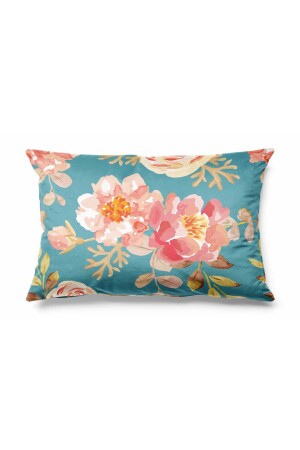Rectangular Rosales Patterned Double Sided Printed Suede Throw Pillow Cover - Pilloveland