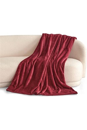 Red 220x230 Double Fleece Blanket For Living Room Living Bedroom TV Blanket Sofa Shawl NT0T10060 - NT Handmade