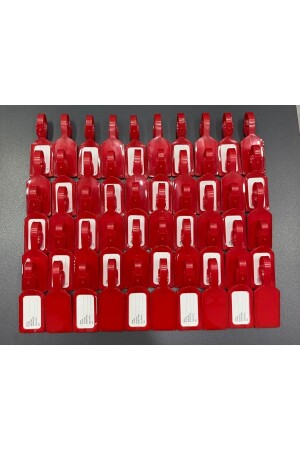 Red 50 Pieces Luggage Tag - Name Tag - Card Holder - Bag Tag - Seyahataksesuar