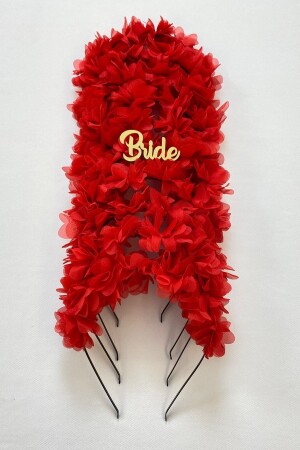 Red Bride Bridesmaid Crown (Metal), Henna Night, Bachelorette Party, Bride To Be, Wedding ADEPEARL BRACELET - ZEYMERADE