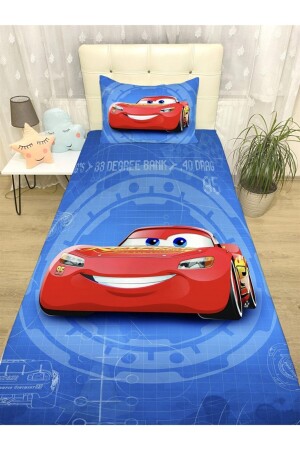 Red Car Patterned Bedspread and Pillow evortu1003 - Evpanya