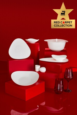 Red Carpet Collection Pearl Extra Tristan 62 Pieces Pearl Dinner Set for 12 People Gold 153. 03. 08. 1956 - Karaca