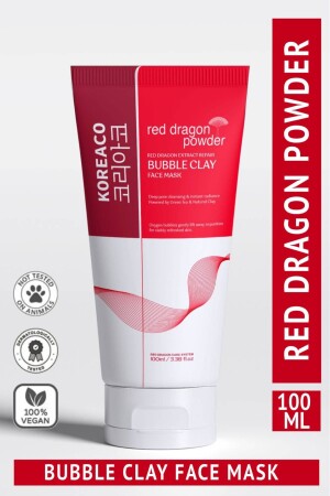 Red Dragon Bubble Clay Yüz Maskesi | Tazelenme Parlaklık Nemli ve İpeksi Köpüren Yüz Maskesi 100 ml - KOREACO