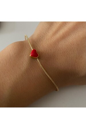 Red Enamel Heart Bracelet - Ok Roses