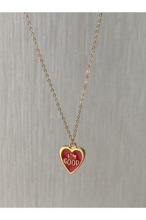 Red Enamel I'm Good Written Necklace - Vi Store Vi Jewelry