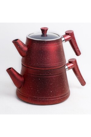Red Granite Glass Lid Teapot 2020ST000000245 - Zümrüt